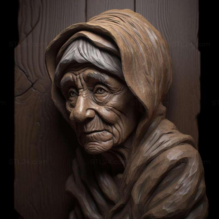 Characters (Old Lady 2, HERO_2122) 3D models for cnc